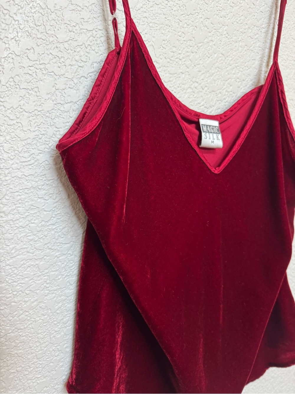 Vintage Magic Silk Velvet V Neck Cami Burgundy Women’s M Y2K 90s
